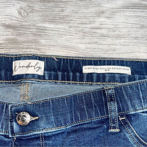 Wonderly High Rise Pull On Skinny Crop Jeans Size 24W NWT - Picture 3 of 6